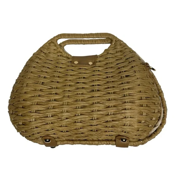 NEW Woven Wicker Frame Seashell Handbag - Picture 3 of 11